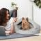 Show in main carousel: Precious Tails Herringbone Canvas Fleece Deep Dish Covered Cat & Dog Bed, Gray, Large slide 4 of 8