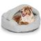 Show in main carousel: Precious Tails Herringbone Canvas Fleece Deep Dish Covered Cat & Dog Bed, Gray, Small slide 1 of 9