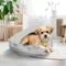Show in main carousel: Precious Tails Herringbone Canvas Fleece Deep Dish Covered Cat & Dog Bed, Gray, Small slide 6 of 9