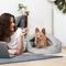 Show in main carousel: Precious Tails Herringbone Canvas Fleece Deep Dish Covered Cat & Dog Bed, Gray, Small slide 5 of 9