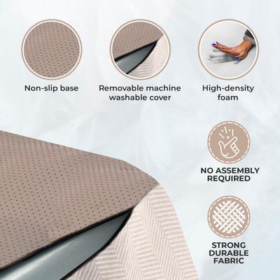 Show full view: Precious Tails Herringbone High Density Foam 4 Steps Pet Dog & Cat Stair, Khaki slide 9 of 9