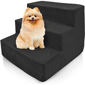 Precious Tails High Density Foam 3 Steps Dog & Cat Stairs, Black