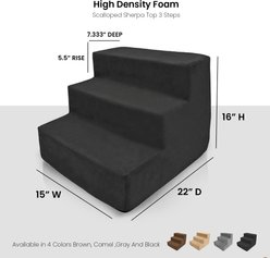 Precious Tails High Density Foam 3 Steps Dog & Cat Stairs, Black slide 2 of 9