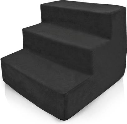 Show full view: Precious Tails High Density Foam 3 Steps Dog & Cat Stairs, Black slide 8 of 10