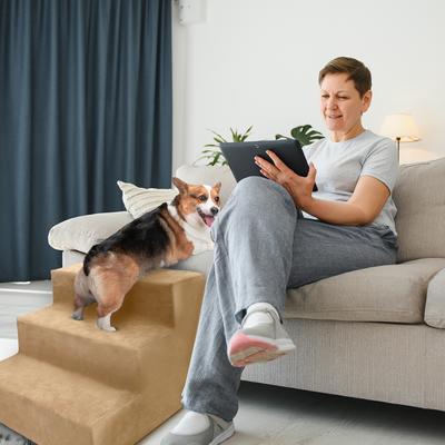 Show full view: Precious Tails High Density Foam 3 Steps Dog & Cat Stairs, Camel slide 4 of 10