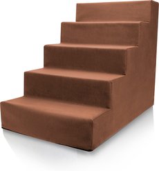 Precious Tails High Density Foam 5 Steps Dog & Cat Stairs, Brown slide 2 of 9