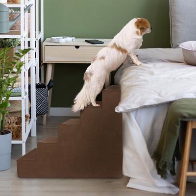 Show full view: Precious Tails High Density Foam 5 Steps Dog & Cat Stairs, Brown slide 6 of 10