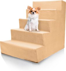 Precious Tails High Density Foam 5 Steps Dog & Cat Stairs, Camel