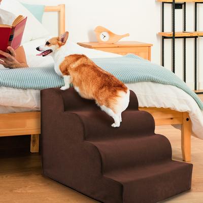 Show full view: Precious Tails High Density Foam Scalloped 4 Steps Dog & Cat Stairs, Brown slide 5 of 10