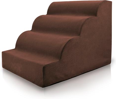 Show full view: Precious Tails High Density Foam Scalloped 4 Steps Dog & Cat Stairs, Brown slide 8 of 10