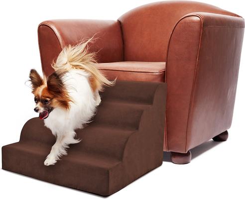Show full view: Precious Tails High Density Foam Scalloped 4 Steps Dog & Cat Stairs, Brown slide 9 of 10