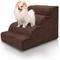 Show in main carousel: Precious Tails High Density Foam Scalloped Sherpa Top 4 Steps Dog & Cat Stair, Brown slide 1 of 10