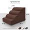 Show in main carousel: Precious Tails High Density Foam Scalloped Sherpa Top 4 Steps Dog & Cat Stair, Brown slide 2 of 10