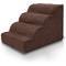 Show in main carousel: Precious Tails High Density Foam Scalloped Sherpa Top 4 Steps Dog & Cat Stair, Brown slide 8 of 10