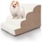 Show in main carousel: Precious Tails High Density Foam Scalloped Sherpa Top 4 Steps Dog & Cat Stair, Camel slide 1 of 10