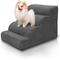 Show in main carousel: Precious Tails High Density Foam Scalloped Sherpa Top 4 Steps Dog & Cat Stair, Gray slide 1 of 10
