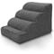 Show in main carousel: Precious Tails High Density Foam Scalloped Sherpa Top 4 Steps Dog & Cat Stair, Gray slide 8 of 10