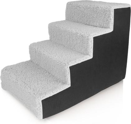 Show full view: Precious Tails High Density Foam Sherpa 4 Steps Dog & Cat Stairs, Black slide 8 of 8