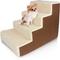 Show in main carousel: Precious Tails High Density Foam Sherpa 4 Steps Dog & Cat Stairs, Brown slide 1 of 9