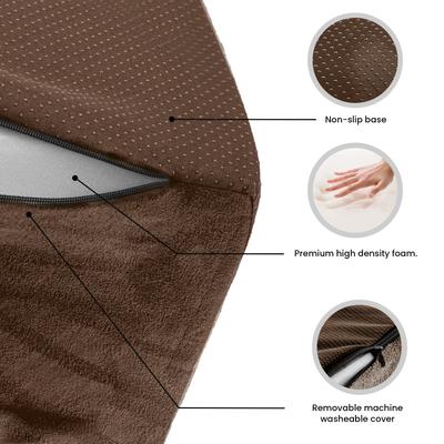 Show full view: Precious Tails High Density Foam Sherpa 4 Steps Dog & Cat Stairs, Brown slide 3 of 9