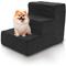 Show in main carousel: Precious Tails High Density Foam Sherpa Top 3 Steps Dog & Cat Stair, Black slide 1 of 9