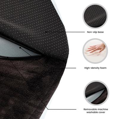 Show full view: Precious Tails High Density Foam Sherpa Top 3 Steps Dog & Cat Stair, Black slide 3 of 9