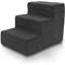 Show in main carousel: Precious Tails High Density Foam Sherpa Top 3 Steps Dog & Cat Stair, Black slide 7 of 9