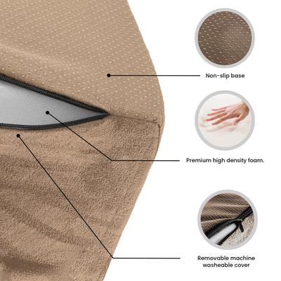 Show full view: Precious Tails High Density Foam Sherpa Top 3 Steps Dog & Cat Stair, Camel slide 3 of 9