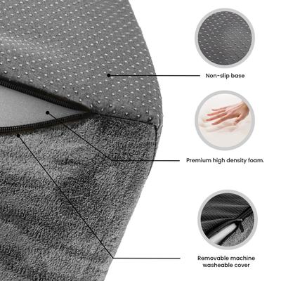 Show full view: Precious Tails High Density Foam Sherpa Top 3 Steps Dog & Cat Stair, Gray slide 3 of 9