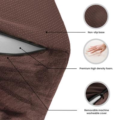 Show full view: Precious Tails High Density Foam Sherpa Top 4 Steps Dog & Cat Stair, Brown slide 3 of 10