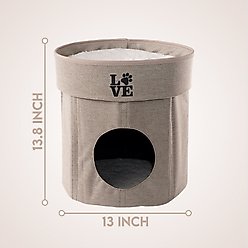 Precious Tails Home Base Circular 2-Tier Collapsible Cat Cave, Charcoal slide 2 of 9