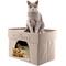 Show in main carousel: Precious Tails Home Base Rectangular 2-Tier Collapsible Cat Cave, Natural slide 2 of 10
