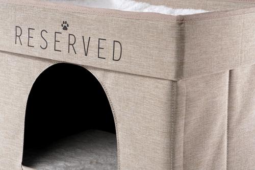 Show full view: Precious Tails Home Base Rectangular 2-Tier Collapsible Cat Cave, Natural slide 9 of 10