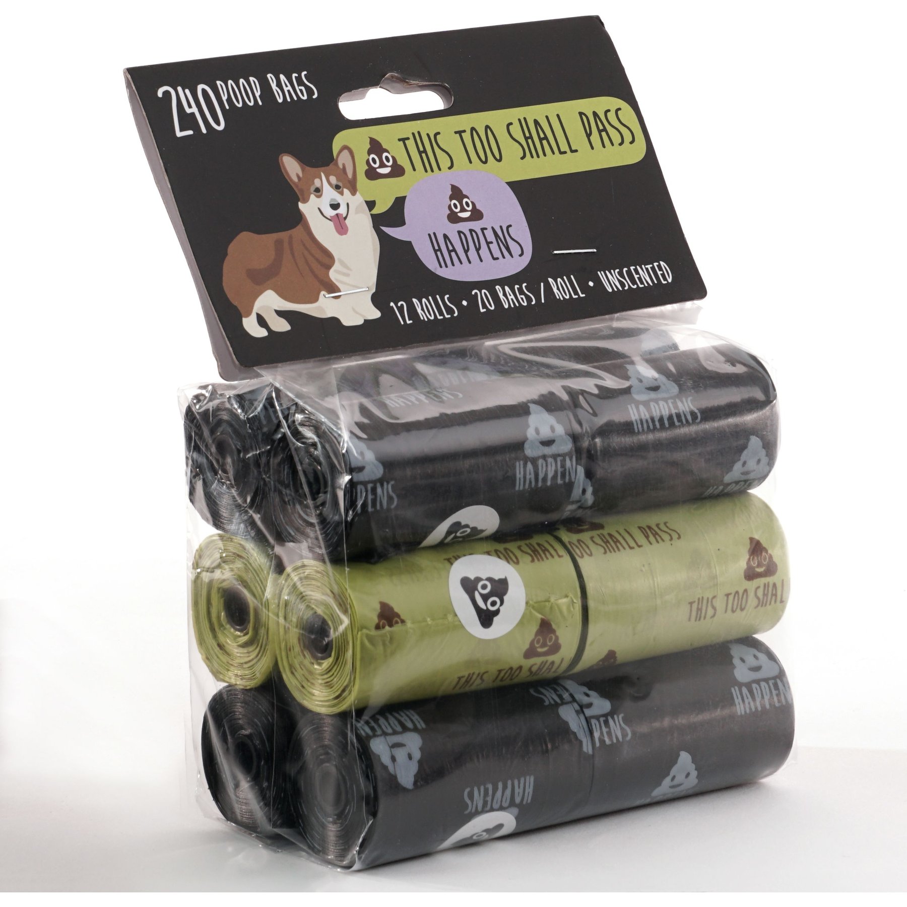 Precious Tails Humorous Pet Poo Unscented Dog Poop Bags, 240 count
