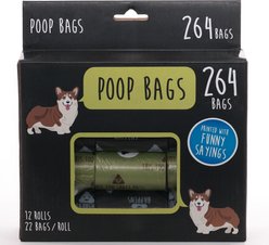 Precious Tails Humorous Pet Poo Unscented Dog Poop Bags, 264 count