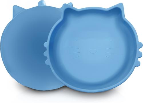 Show full view: Precious Tails Non-Skid Silicone Cat Bowl, Blue, Small slide 3 of 9