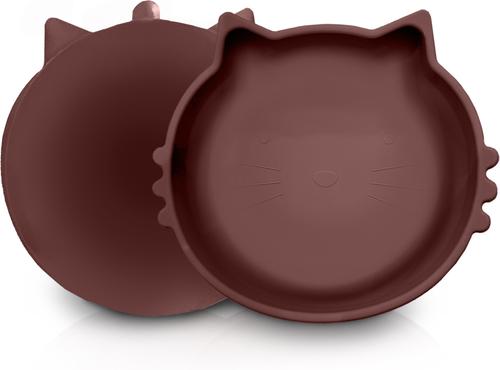 Show full view: Precious Tails Non-Skid Silicone Cat Bowl, Brown, Small slide 2 of 8