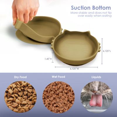 Show full view: Precious Tails Non-Skid Silicone Cat Bowl, Taupe, Small slide 6 of 8