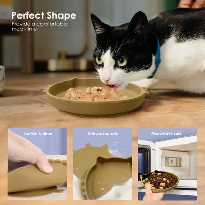 Show full view: Precious Tails Non-Skid Silicone Cat Bowl, Taupe, Small slide 7 of 8