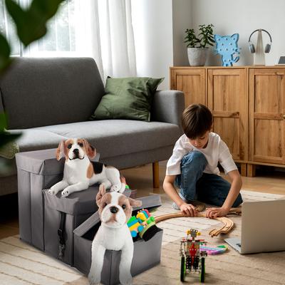 Show full view: Precious Tails Padded 3 Step Pet Storage Foldable Dog & Cat Stairs, Gray slide 7 of 11
