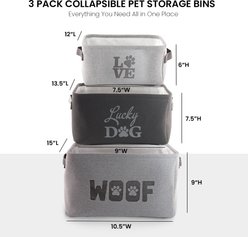 Precious Tails Paw Print Set Linen Storage Bin  slide 2 of 7