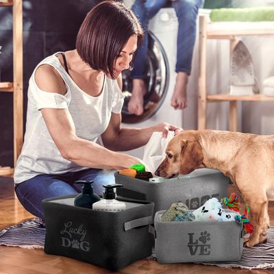 Show full view: Precious Tails Paw Print Set Linen Storage Bin  slide 3 of 7