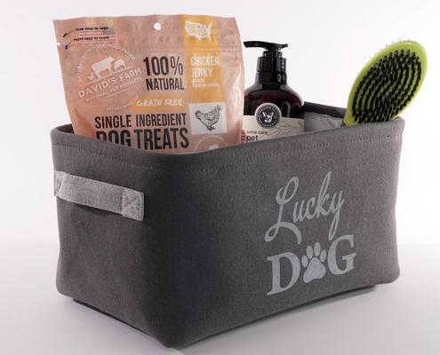 Show full view: Precious Tails Paw Print Set Linen Storage Bin  slide 7 of 7