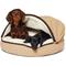 Show in main carousel: Precious Tails Plush Felt Sherpa Covered Cat & Dog Bed with Removable Cover, Tan, Small slide 4 of 8