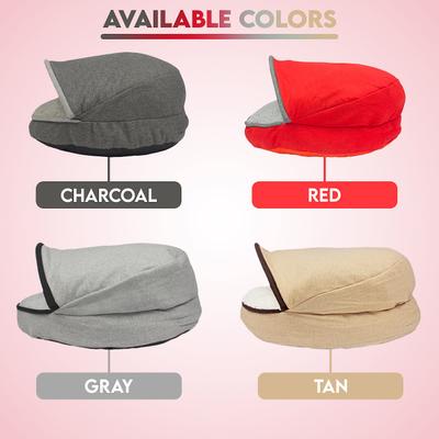 Show full view: Precious Tails Plush Felt Sherpa Covered Cat & Dog Bed with Removable Cover, Tan, Small slide 8 of 8