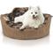 Show in main carousel: Precious Tails Princess Faux Fur Bolster Cat & Dog Bed with Removable Cover, Mocha slide 1 of 8