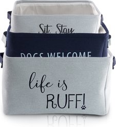 Precious Tails Quote Print Set Linen Storage Bin 