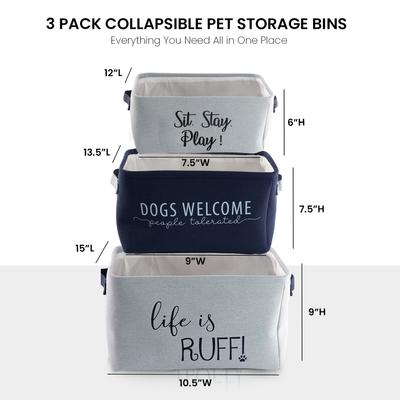 Show full view: Precious Tails Quote Print Set Linen Storage Bin  slide 3 of 10
