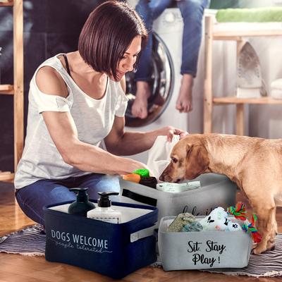 Show full view: Precious Tails Quote Print Set Linen Storage Bin  slide 4 of 10