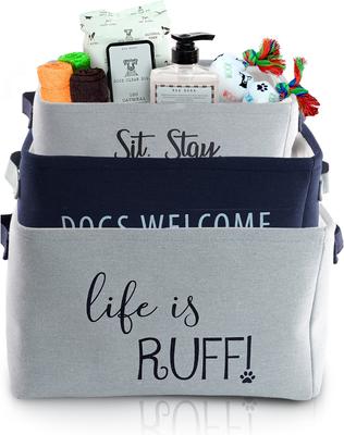 Show full view: Precious Tails Quote Print Set Linen Storage Bin  slide 7 of 10